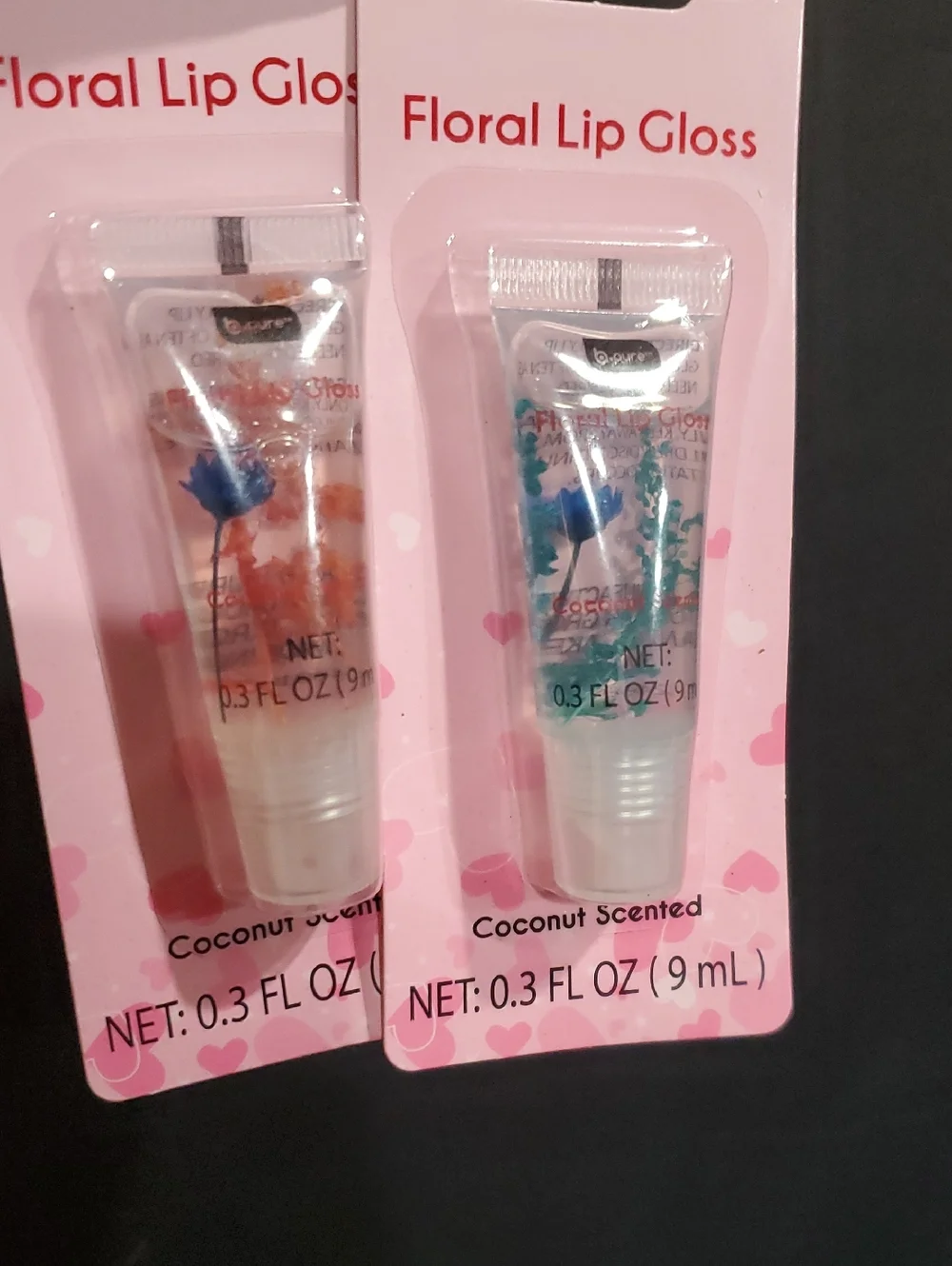 2pack coconut scented floral clear shiny lip gloss brand new‎